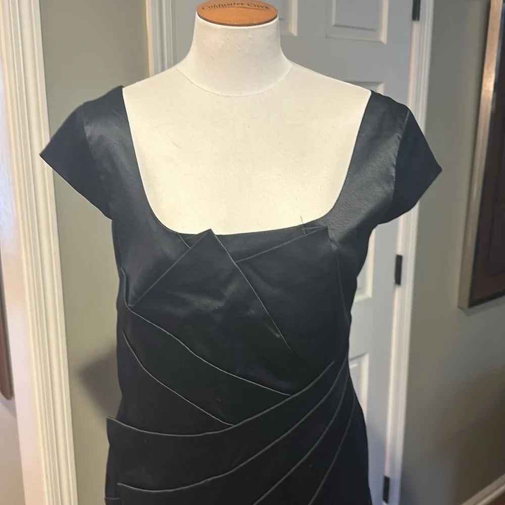 EUC RedHerring Special Edition Cap Sleeve Square Neck Black Cocktail Dress Sz 14 - Picture 2 of 6